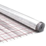 HAUSA ISOFLOOR Rasterfolie voor vloerverwarming, 50 m, isolatiefolie, efficiënte warmte-isolatie onder vloerverwarmingssystemen, aluminiumfolie, vloerisolatie met aanlegrooster reflectiefolie