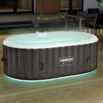 Arebos Hottub Opblaasbaar - met LED Verlichting - Hottub voor Innen en Buiten - 2 Persoons - 90 Luchtstralen - 190x120 cm - 550L - Opblaasbaar Bubbelbad Massage