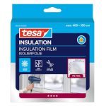 tesa INSULATION Raamisolatiefolie - 4 m x 1,5 m | Doorzichtige thermofolie voor warmte-isolatie bij ramen - inclusief zelfklevende oplossing - tegen kou binnenshuis