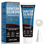 Sanitaire siliconenkit, 120 ml Transparant, Schimmelwerend, Geurarm en Sneldrogend voor Badkamers, Douches en Keukens. Dicht af in 24 uur, Gemakkelijk aan te Brengen (Transparant) (120 ml)